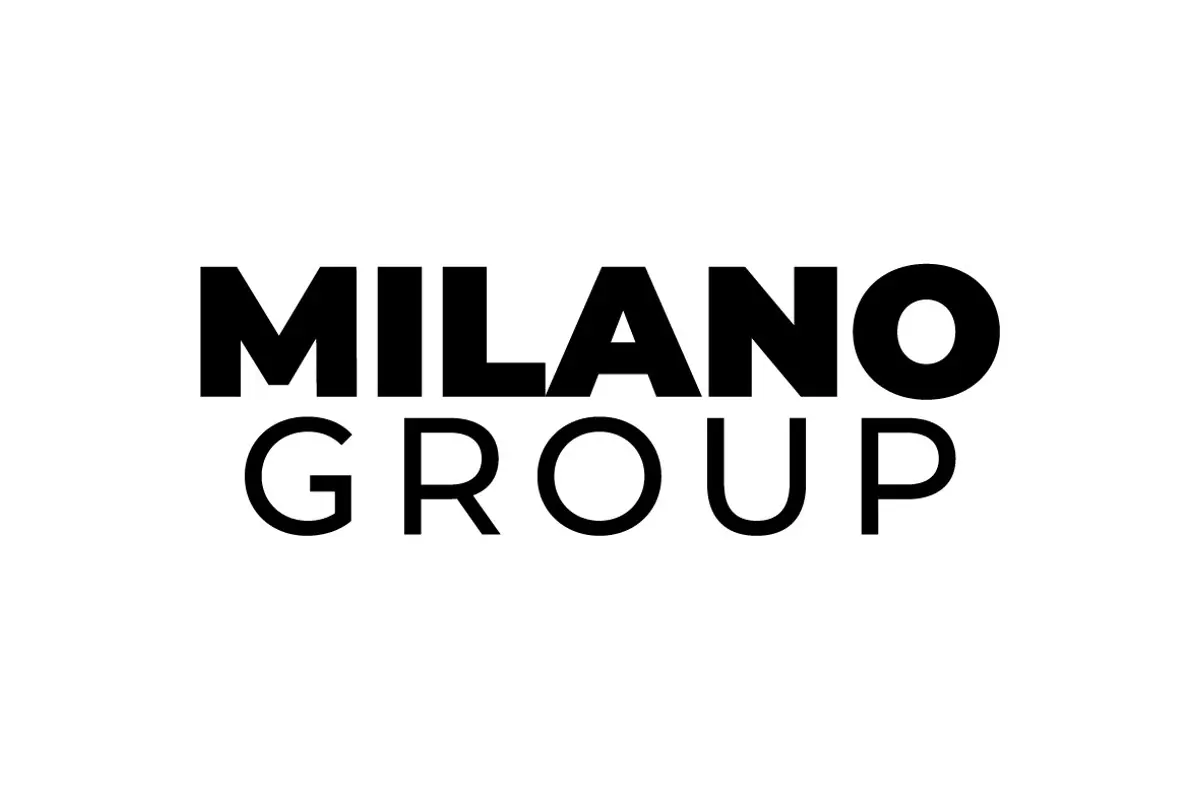 The new Milano Group logo: MILANO in heavy black capitals over GROUP in light spaced capitals